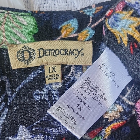 Democracy Multicolor Floral Dress Size 1X - Picture 6 of 9